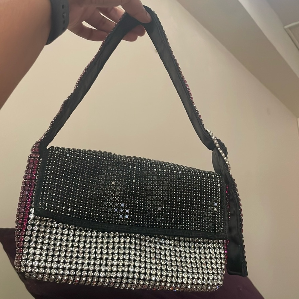 Betsy Johnson sparkle shoulder bag- Multicolor